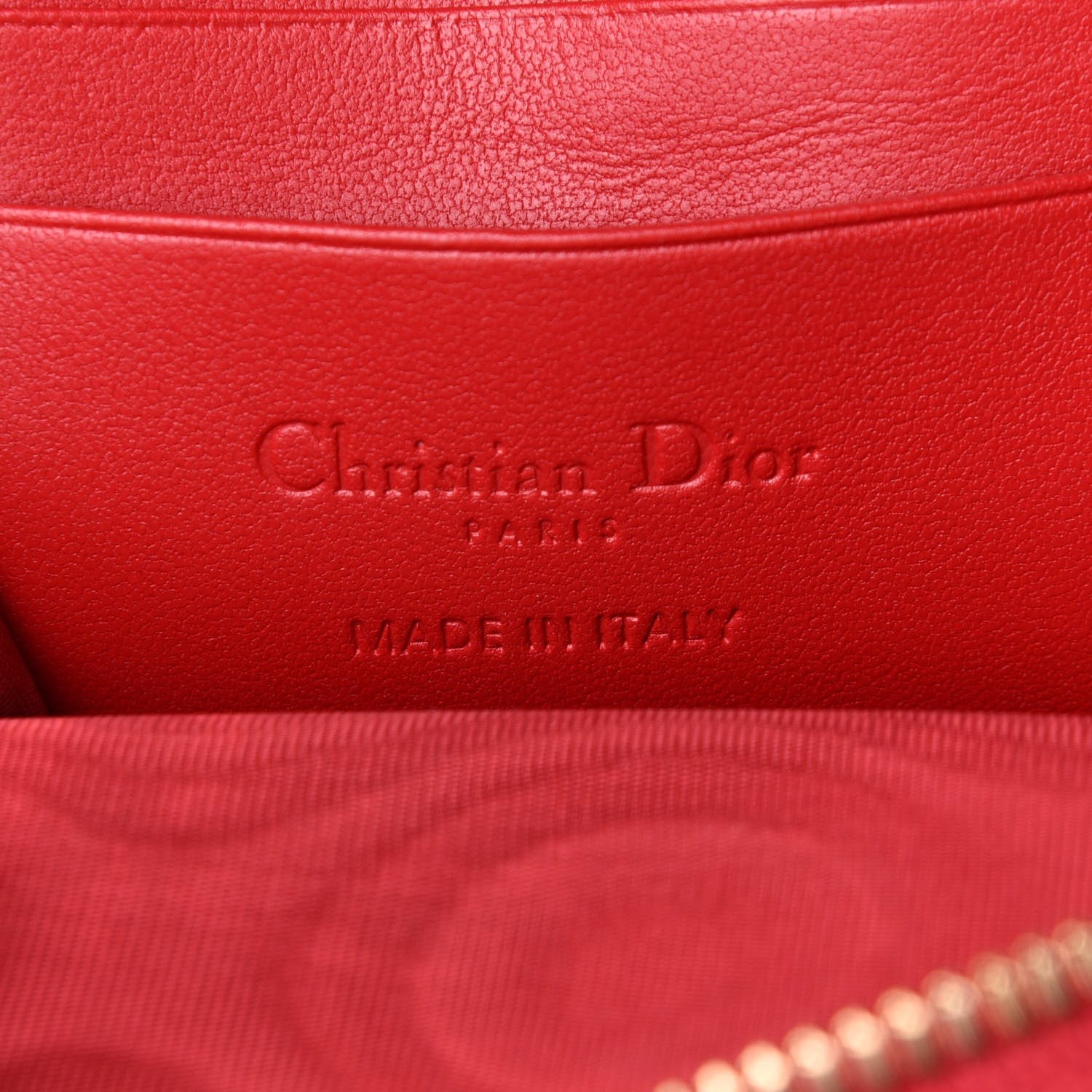 Christian Dior Lambskin Cannage Dioramour Lady Dior Phone Holder Bright Red 6 of 11
