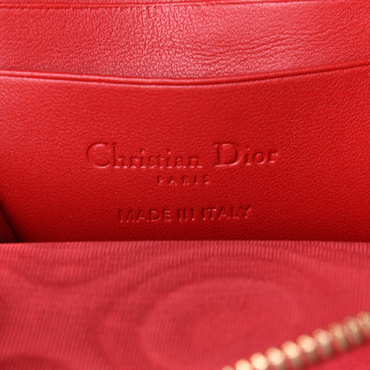 Christian Dior Lambskin Cannage Dioramour Lady Dior Phone Holder Bright Red 6 of 11