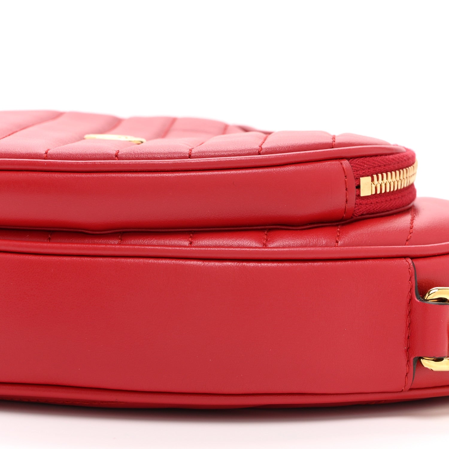 Gucci Calfskin Matelasse Diagonal Mini Interlocking G Heart Shoulder Bag Hibiscus Red 11 of 11