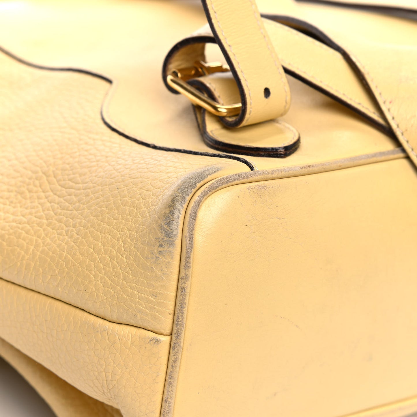 Calfskin Bamboo Medium Backpack Yellow