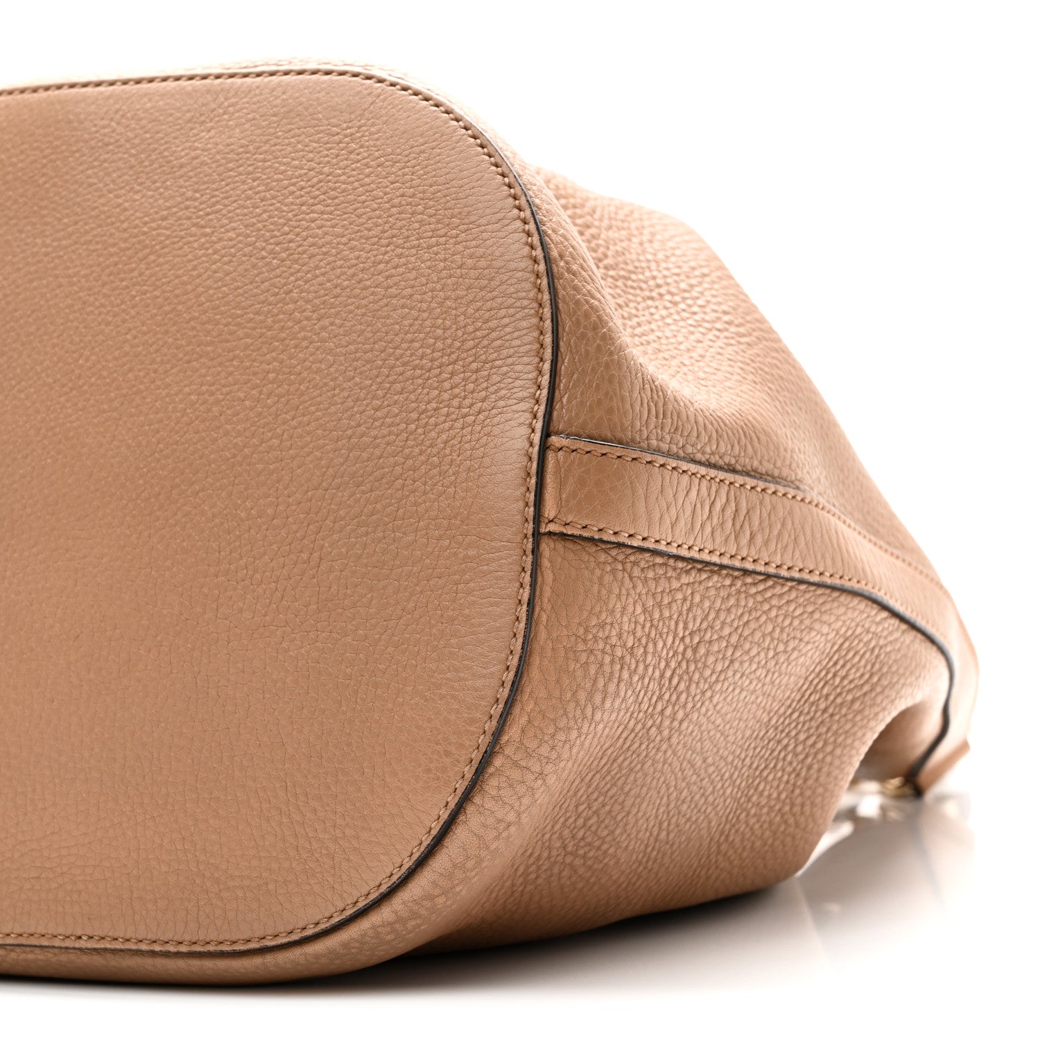 Gucci Pebbled Calfskin Miss Bamboo Bucket Bag Camelia 10 of 10