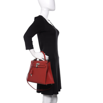 Hermes Epsom Kelly Sellier 32 Rouge Garance 3 of 27