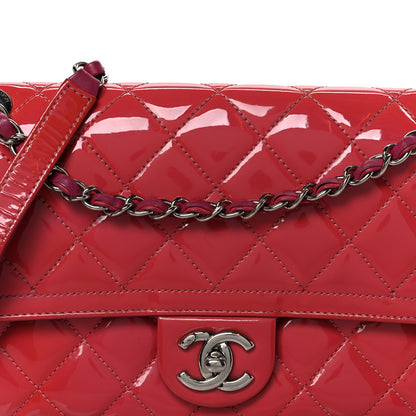 Chanel Patent Quilted Large Coco Shine Flap Pink 9 of 11