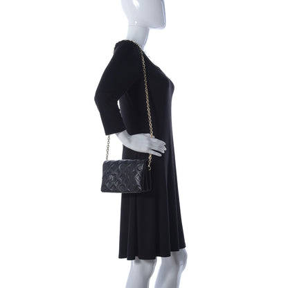 Louis Vuitton Lambskin Embossed Monogram Pochette Coussin Black 2 of 9
