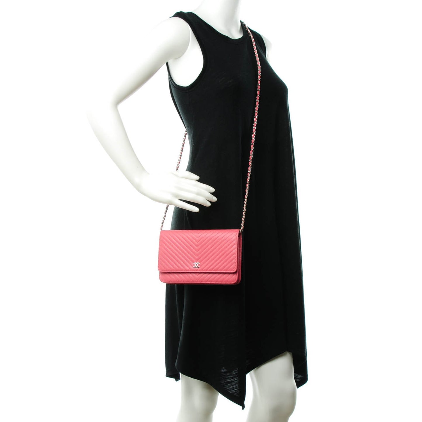 Caviar Chevron Wallet On Chain WOC Pink