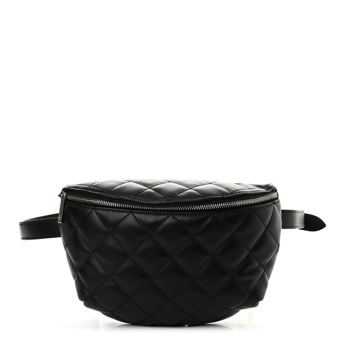 Calfskin Quilted Waist Belt Bag Black