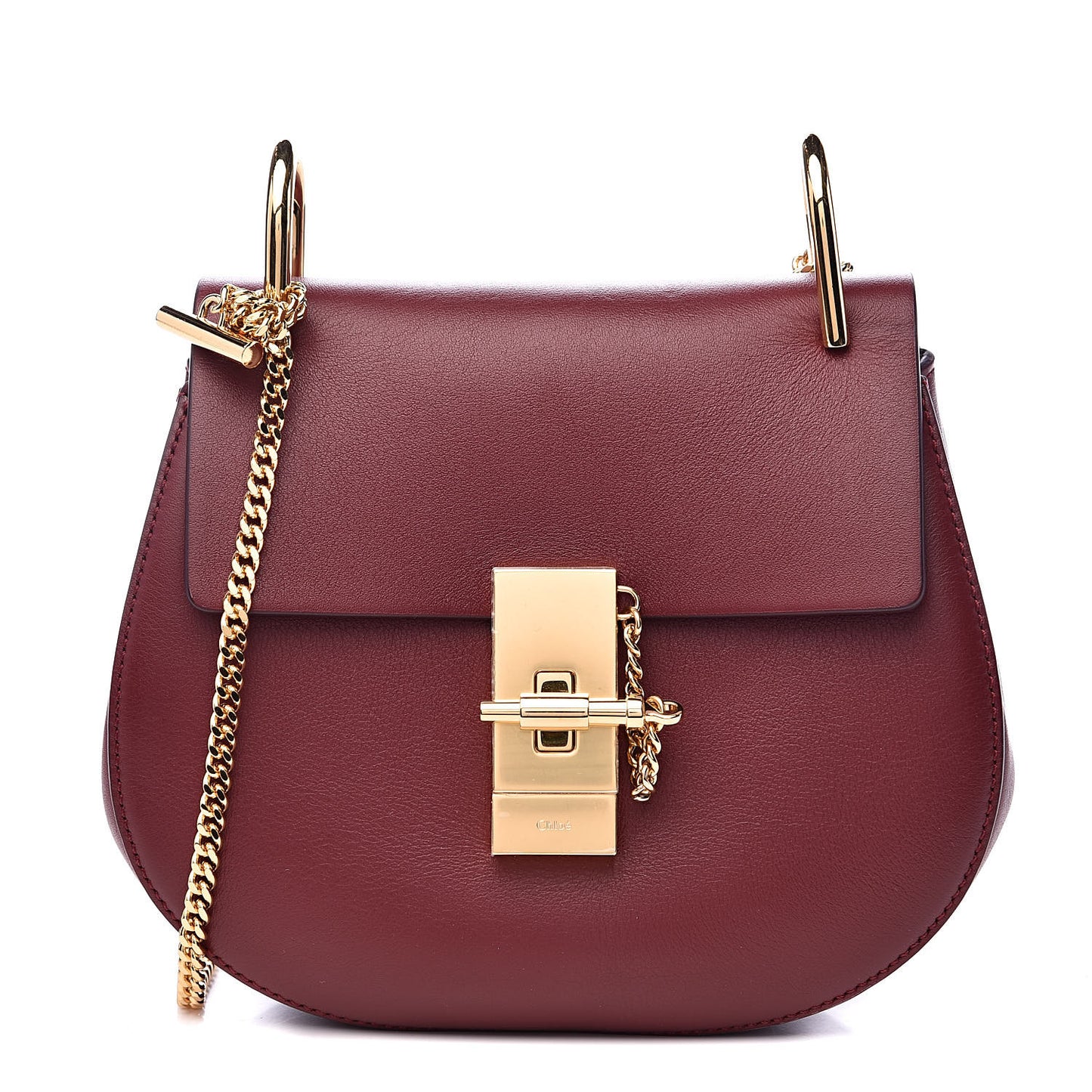 Calfskin Mini Drew Shoulder Bag Plum Purple