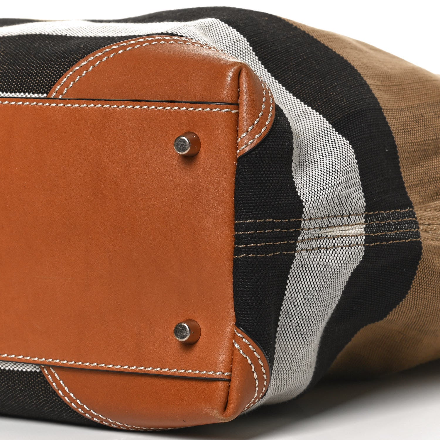 Burberry Canvas Mega Check Medium Ashby Hobo Saddle Brown 8 of 8