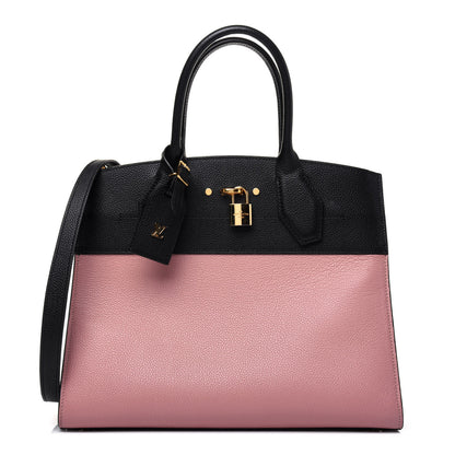 Louis Vuitton Calfskin City Steamer MM Magnolia Black 1 of 19