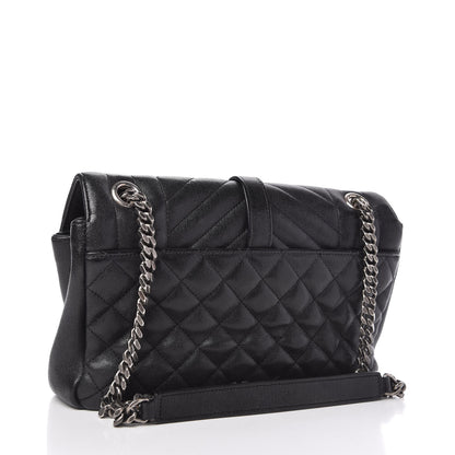 Saint Laurent Sheepskin Tri-Quilt Monogram Medium College Bag Black 3 of 10