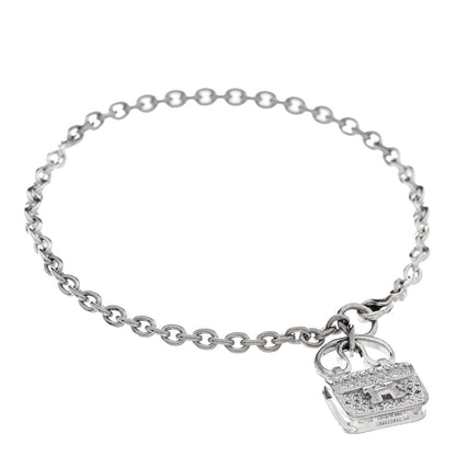 Hermes 18K White Gold Diamond Constance Amulettes Bracelet LG 1 of 3
