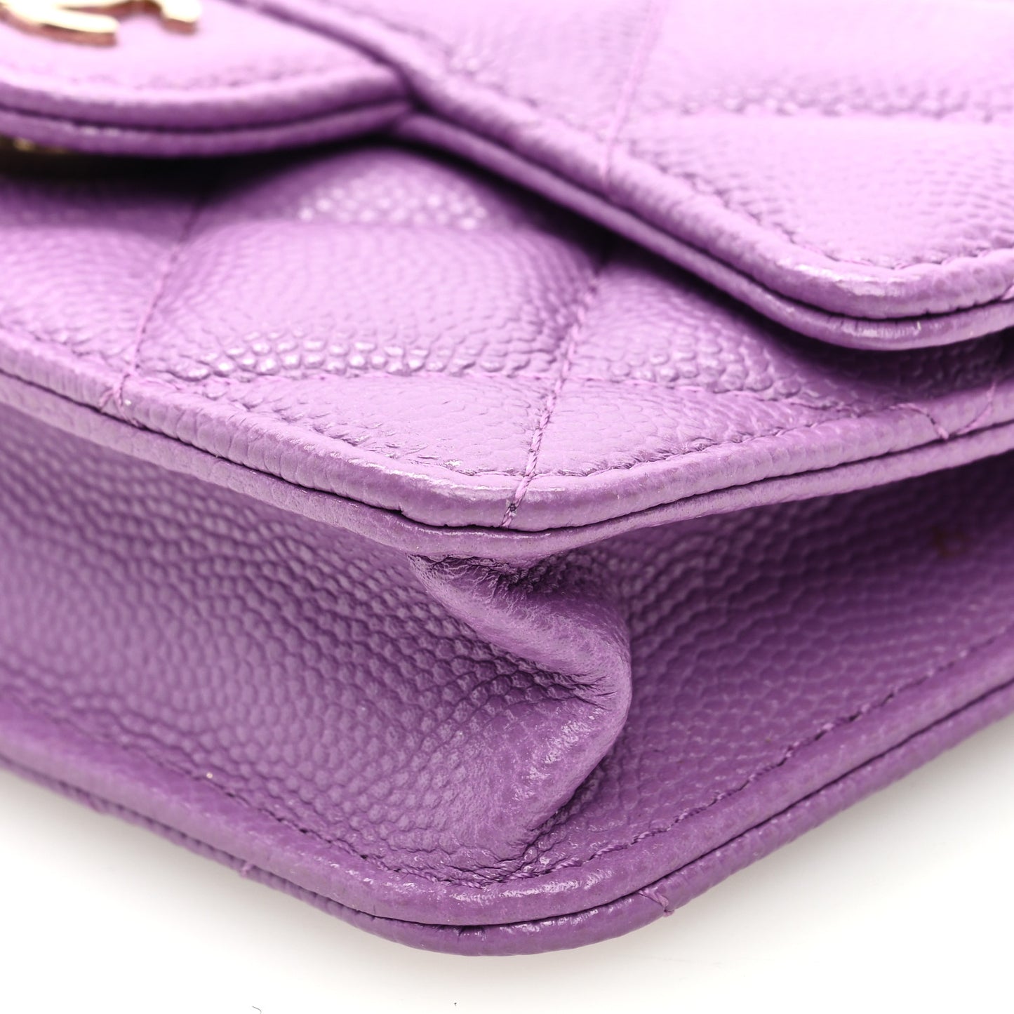 Caviar Quilted Mini Chain Bag Purple