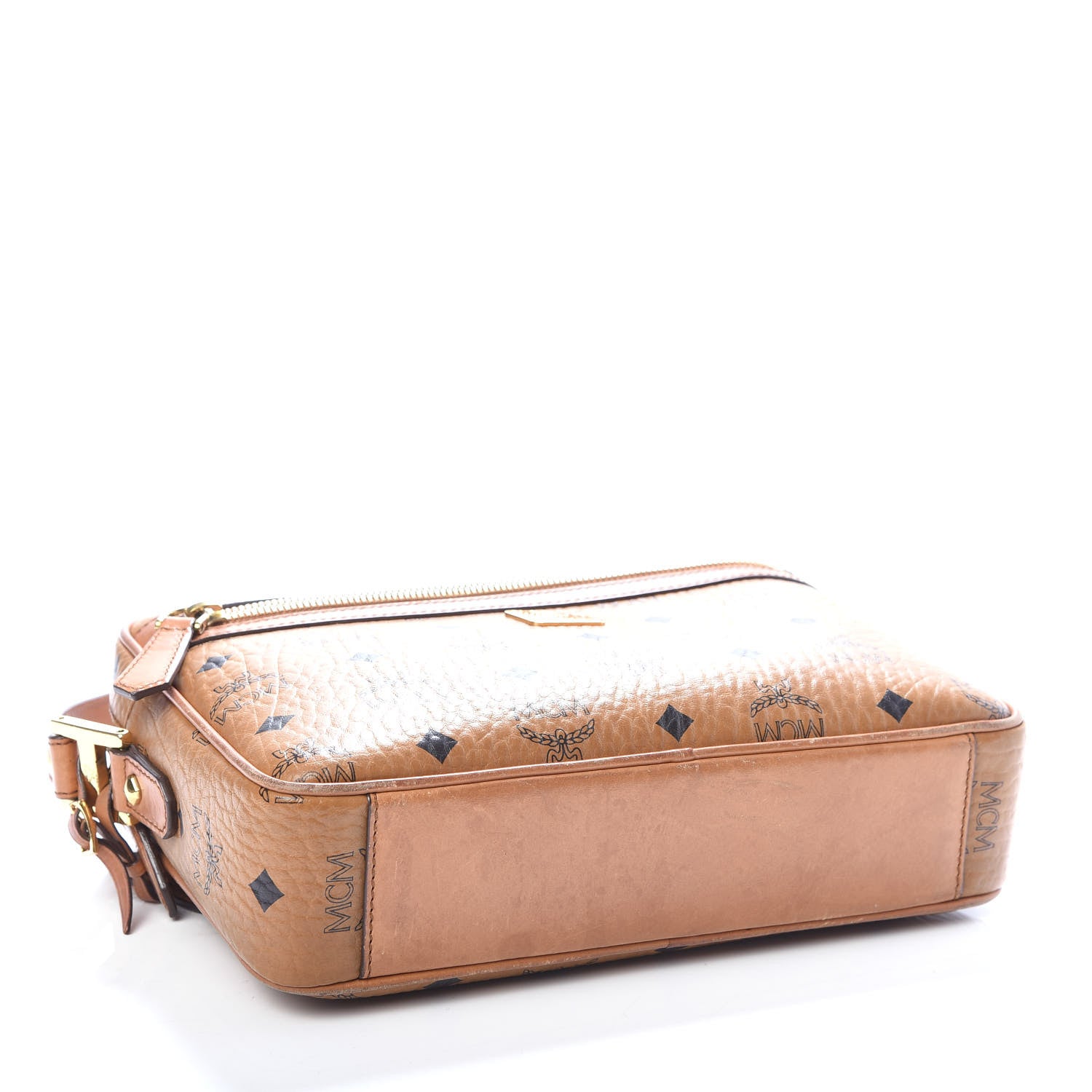 MCM Visetos Medium Heritage Line Camera Crossbody Bag Cognac 4 of 13