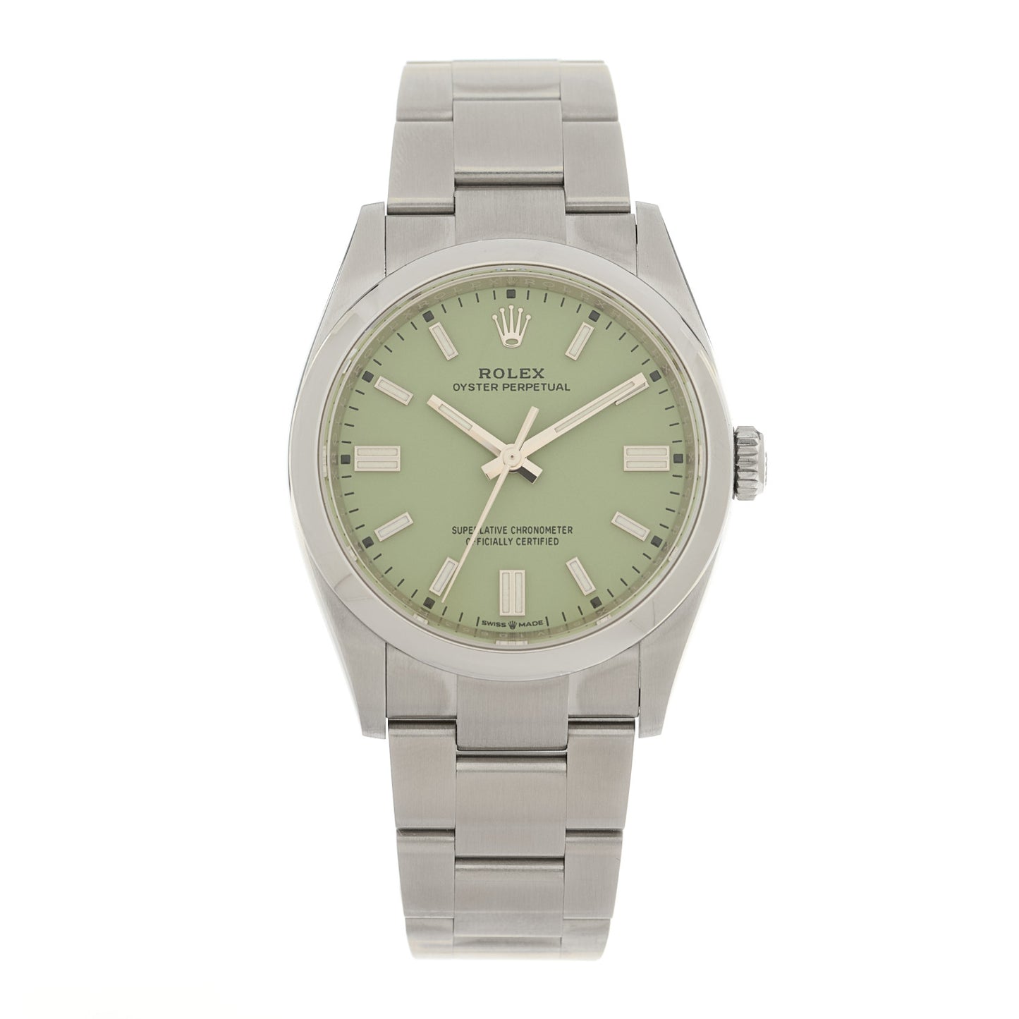 Stainless Steel 36mm Oyster Perpetual Watch Pistachio 126000