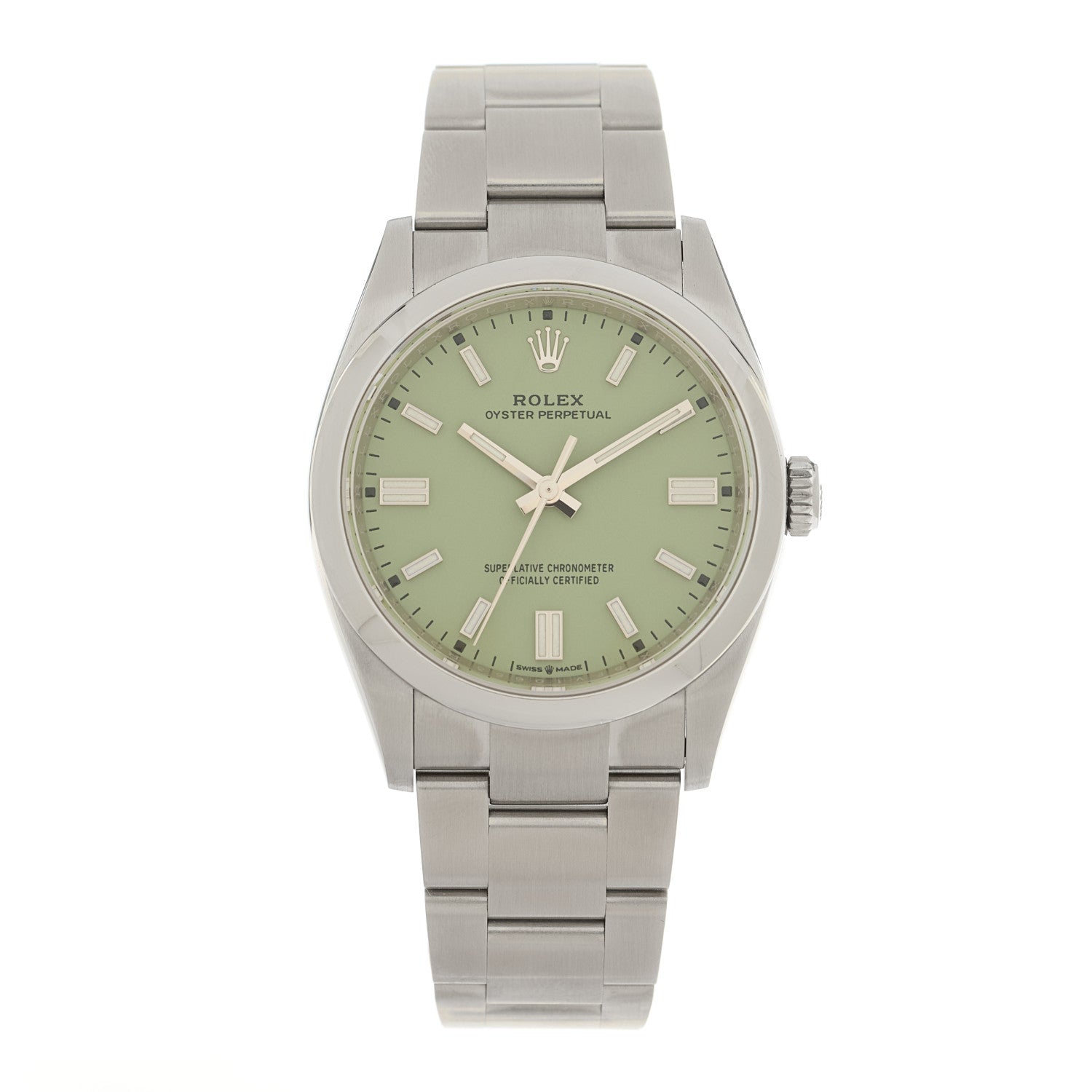 Rolex Stainless Steel 36mm Oyster Perpetual Watch Pistachio 126000 1 of 5