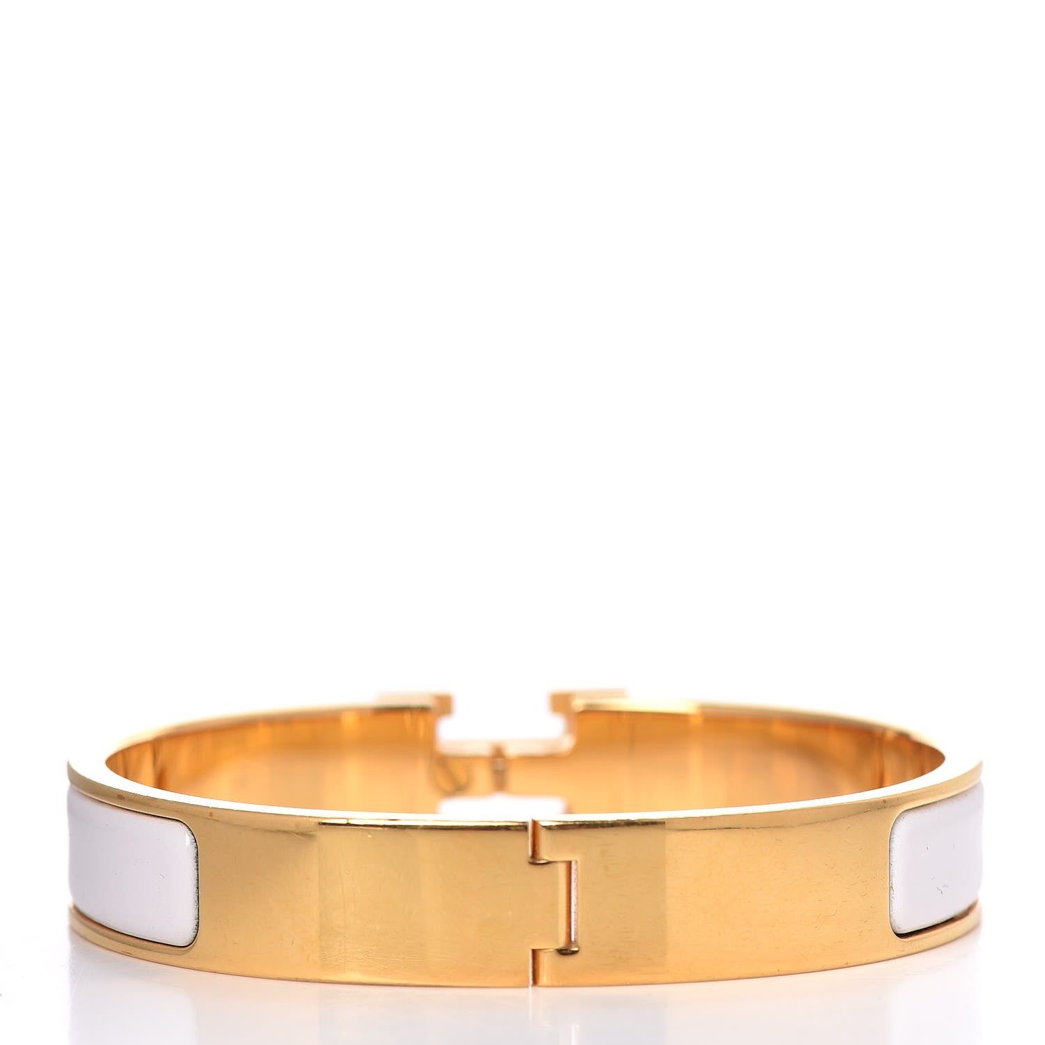 Hermes Enamel Narrow Clic Clac H Bracelet GM White 3 of 5