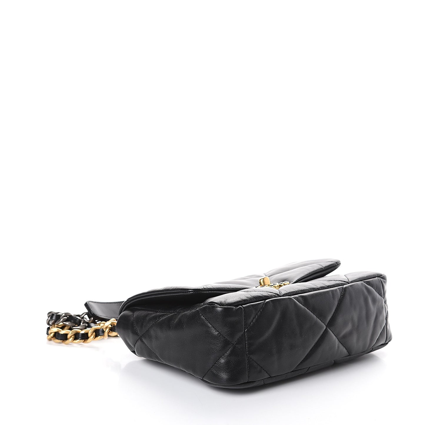 Goatskin Quilted Medium 19 Flap Black