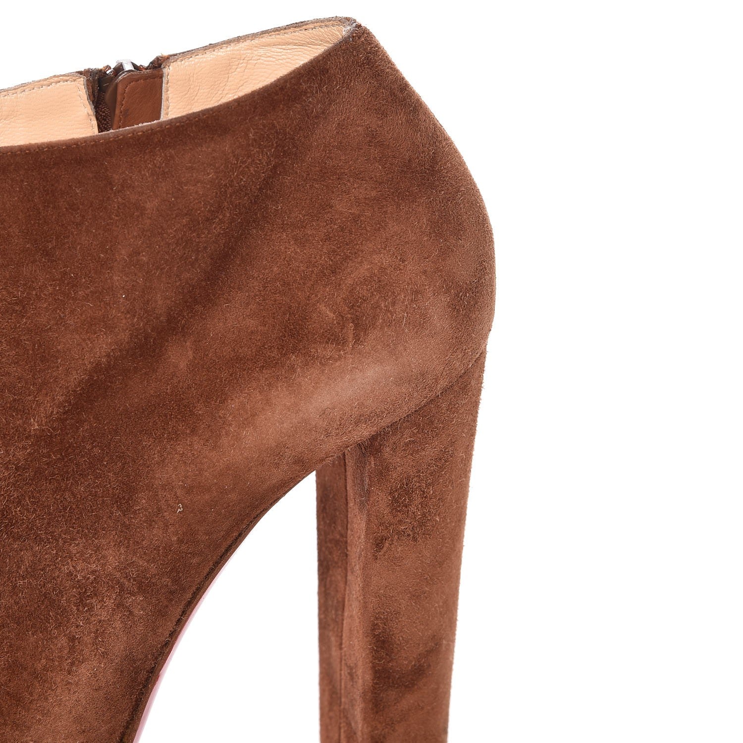 Christian Louboutin Veau Velours Rock and Gold 120 Ankle Booties 38.5 Havana 13 of 20
