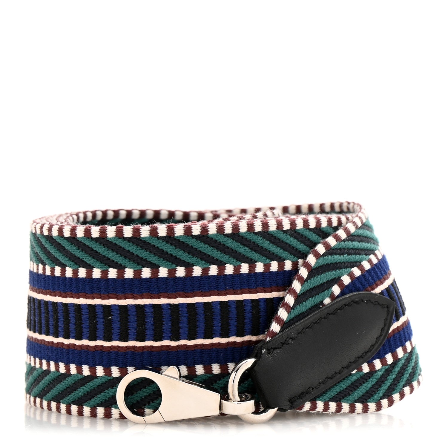 Hermes Toile Swift 50mm Sangle Cavale Shoulder Strap Malachite Bleu Electrique Black 1 of 7