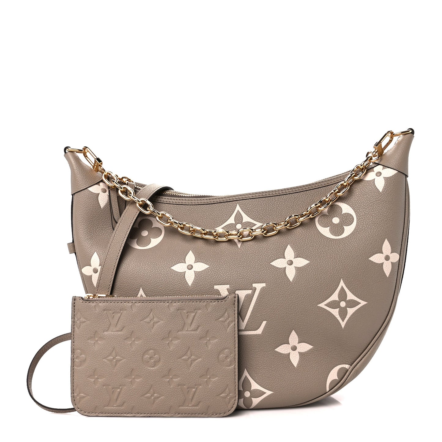 Empreinte Monogram Giant Loop Hobo Dove Gray Cream