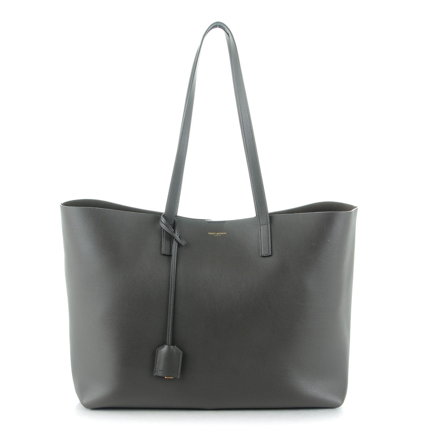Saint Laurent Calfskin Large Shopping Tote Dark Grey 1 of 9
