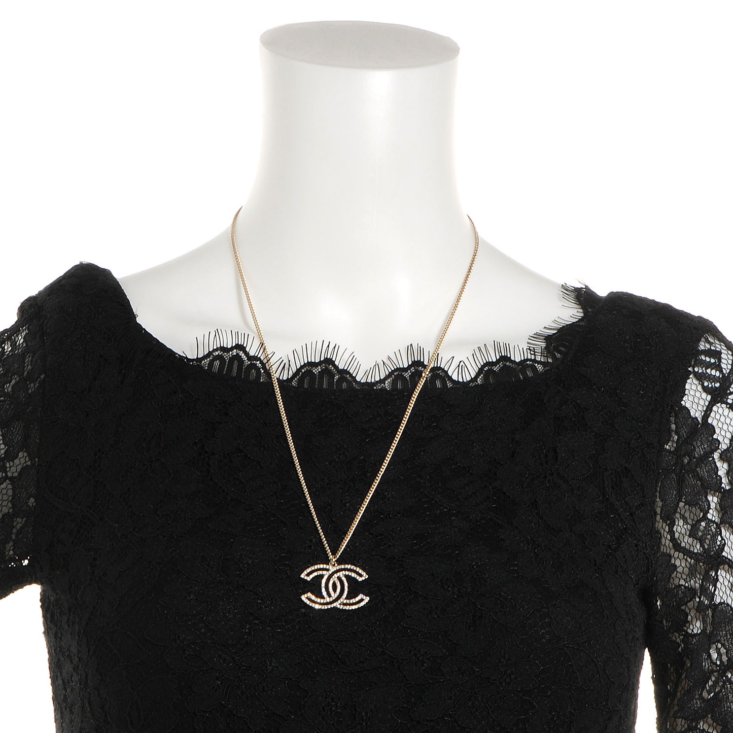 Crystal CC Necklace Gold