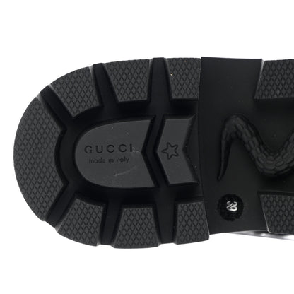 Gucci Nappa Frances GG Matelasse Platform Combat Boots 39 Black 8 of 12