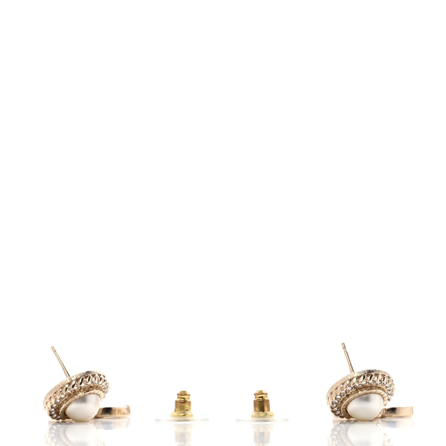 Chanel Crystal Pearl Bow-tiful CC Drop Earrings Gold 3 of 5