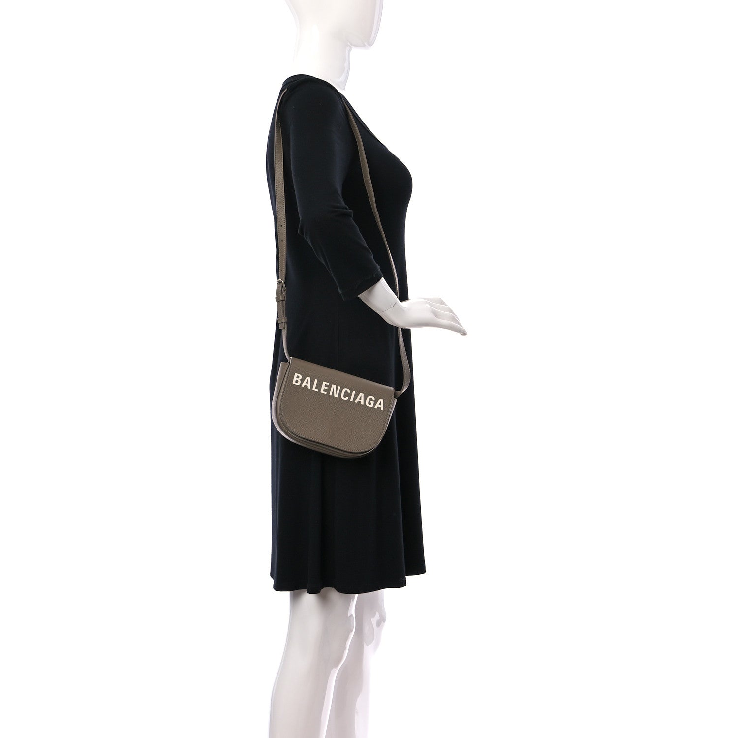 Balenciaga Signature Grained Calfskin Logo Print Ville Day Bag XS Mink Grey White 2 of 10