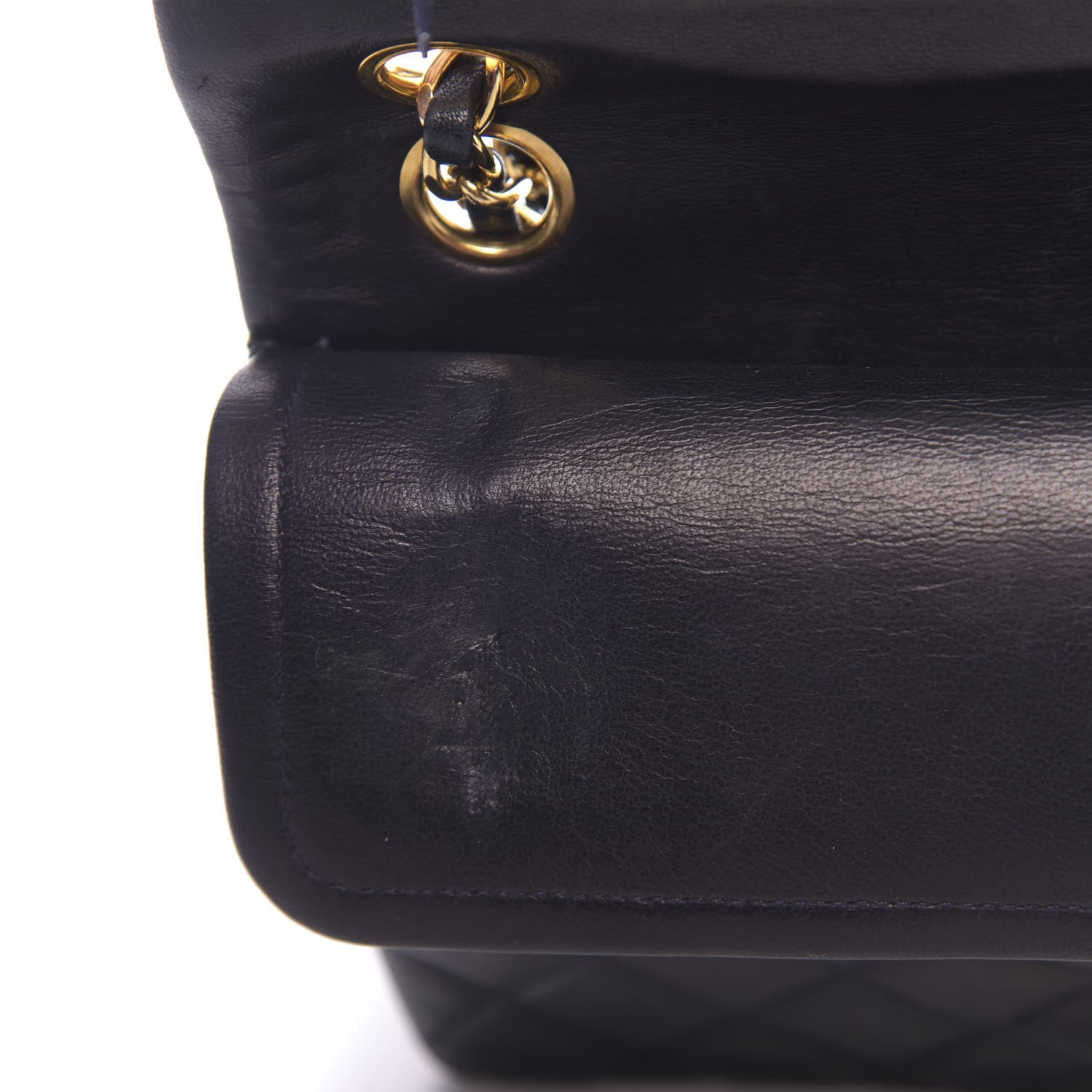 Chanel Lambskin Quilted Small Double Flap Navy 13 of 14