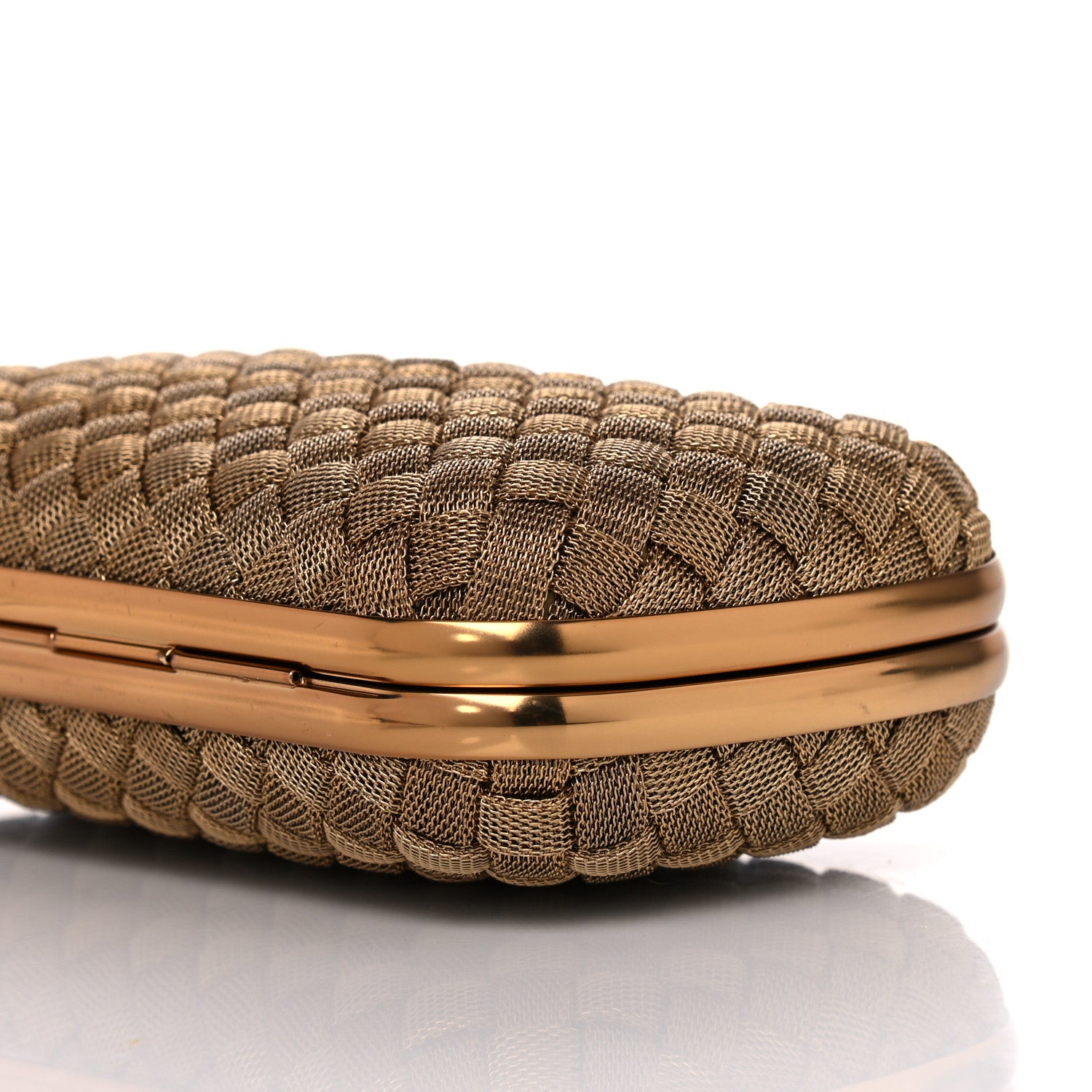 Bottega Veneta Intreccio Oro Bruciato Knot Clutch 8 of 8