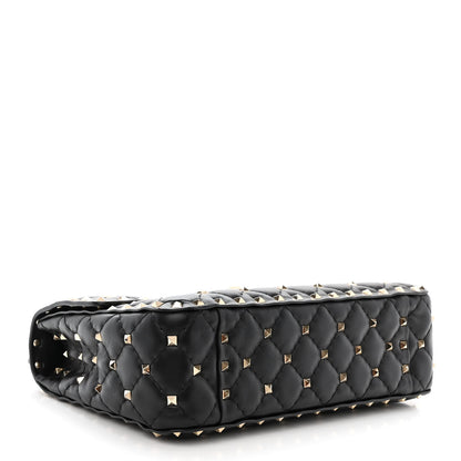 Valentino Garavani Lambskin Medium Rockstud Spike Shoulder Bag Black 4 of 9
