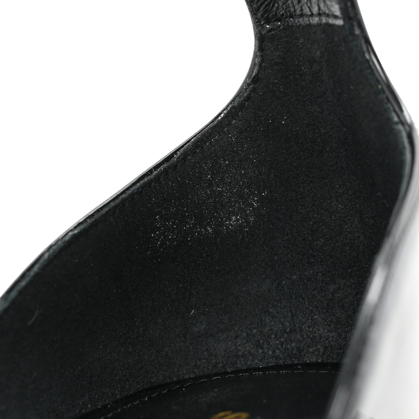 Patent Calfskin Opyum 110 Sandals 37 Black Gold