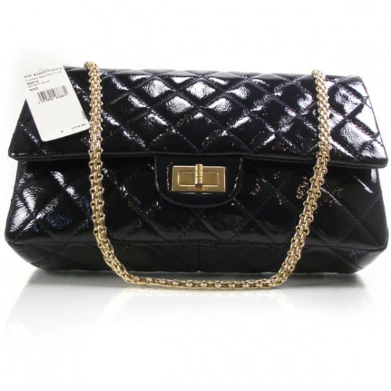 Distressed Patent 2.55 Reissue 227 Jumbo Flap Navy