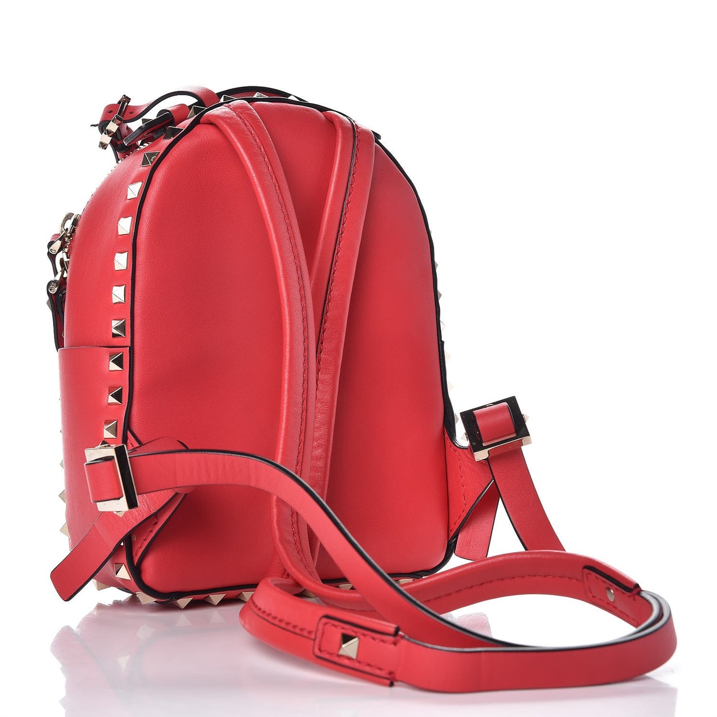 Calfskin Mini Rockstud Backpack Deep Fuxia
