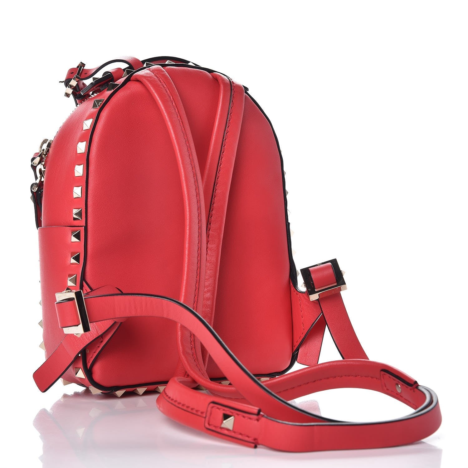 Valentino Garavani Calfskin Mini Rockstud Backpack Deep Fuxia 3 of 6