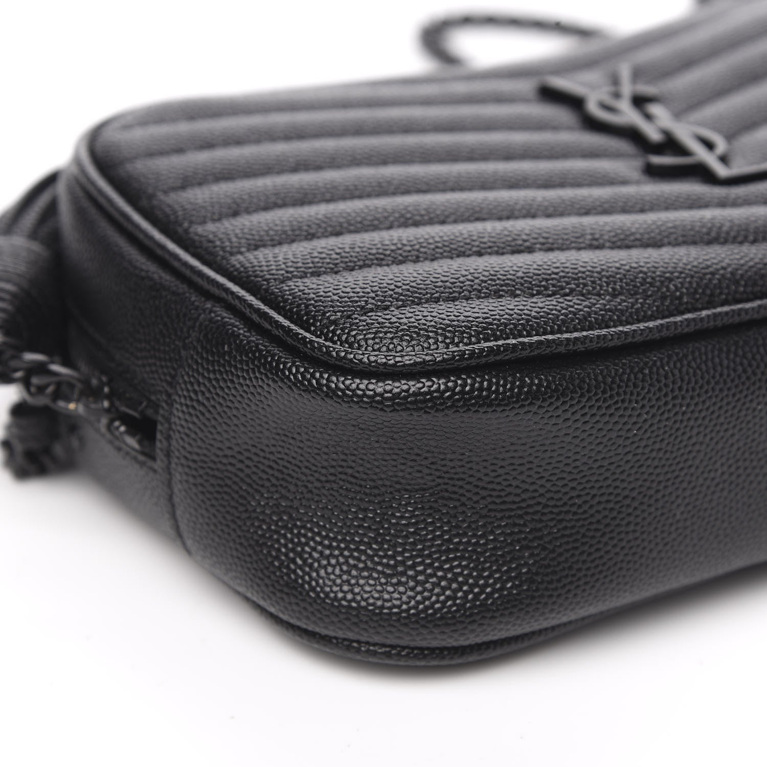 Saint Laurent Grain De Poudre Matelasse Monogram Mini Lou Camera Bag Black 8 of 11