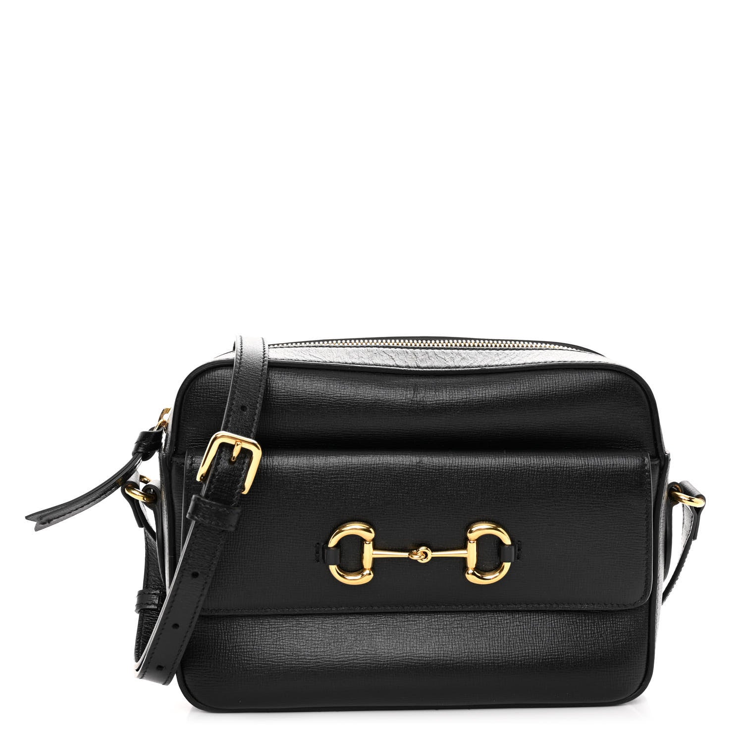Gucci Textured Calfskin Small Horsebit 1955 Shoulder Bag Black 1 of 10