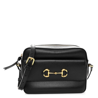 Gucci Textured Calfskin Small Horsebit 1955 Shoulder Bag Black 1 of 10