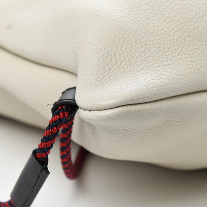 Gucci Calfskin Logo Drawstring Backpack Mystic White 9 of 10