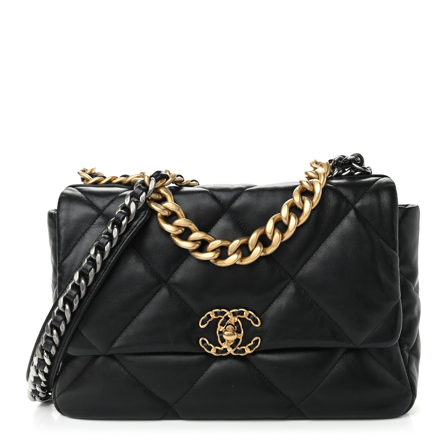 Chanel Lambskin Quilted Large Chanel 19 Flap Black 1 of 11