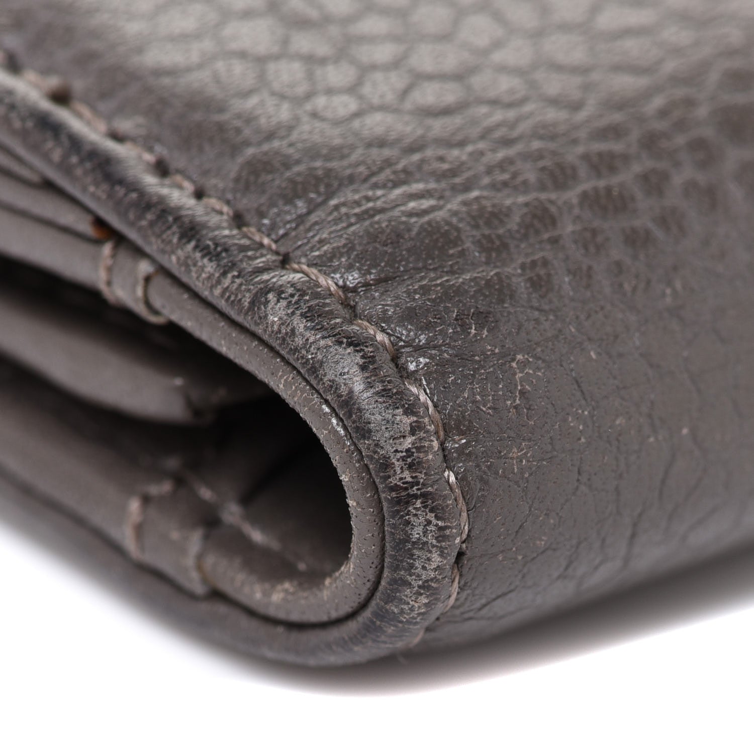 Chanel Caviar Timeless CC Large Gusset Flap Wallet Dark Grey 10 of 13