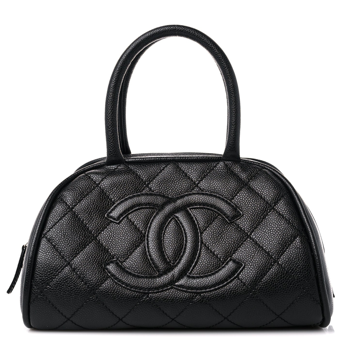 Caviar Quilted Small Bowler Black