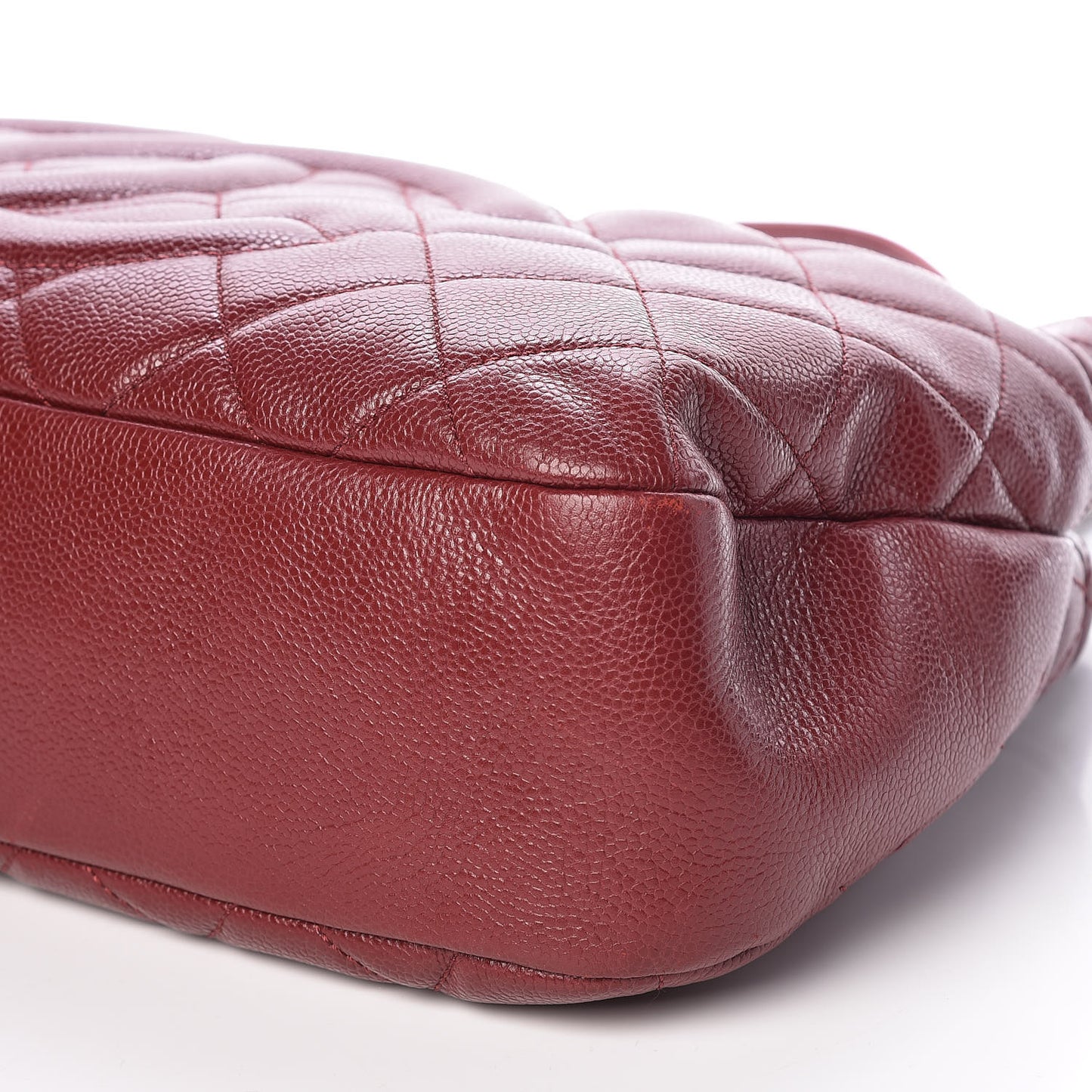 Caviar Quilted Timeless CC Soft Tote Dark Red