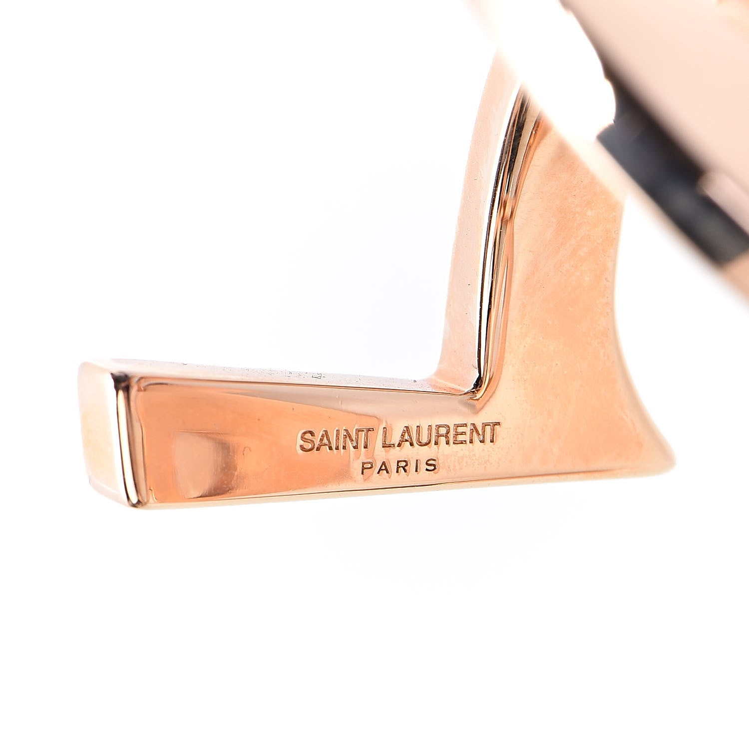 Saint Laurent Brass Monogram Medium Cuff Bracelet Rose Gold 4 of 4