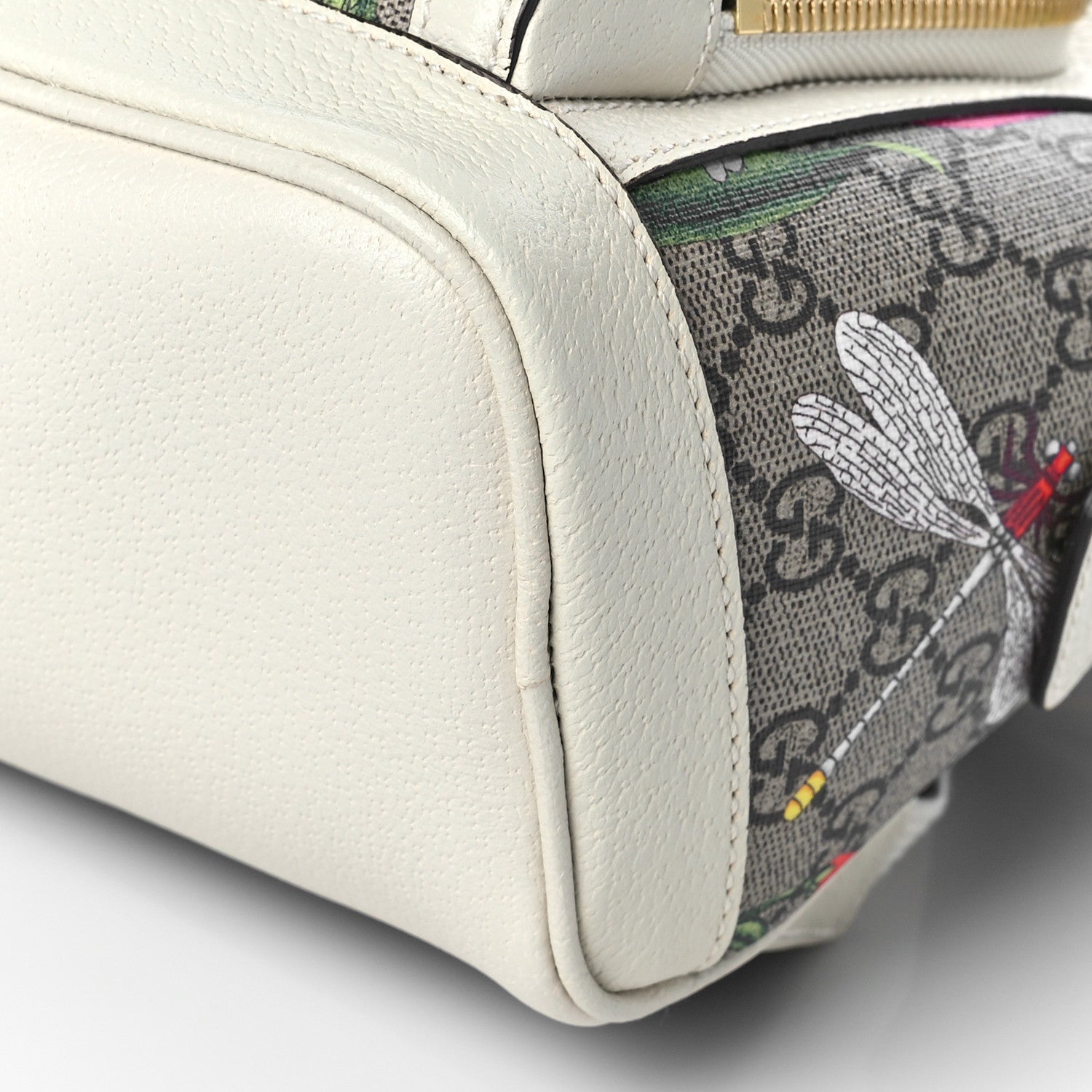 Gucci GG Supreme Monogram Flora Web Small Ophidia Day Backpack White 9 of 9