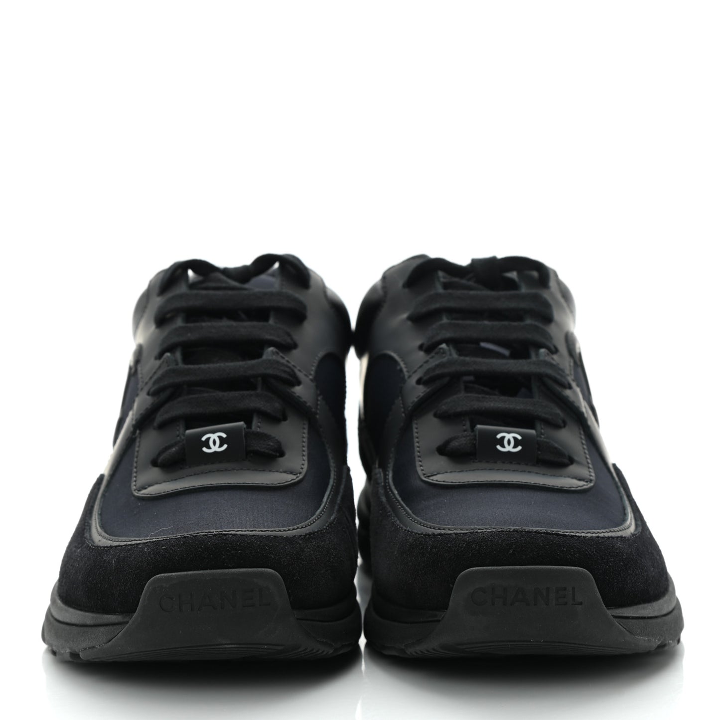 Toile Suede Calfskin CC Sneakers 38 Black