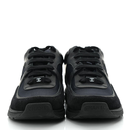 Chanel Toile Suede Calfskin CC Sneakers 38 Black 2 of 9