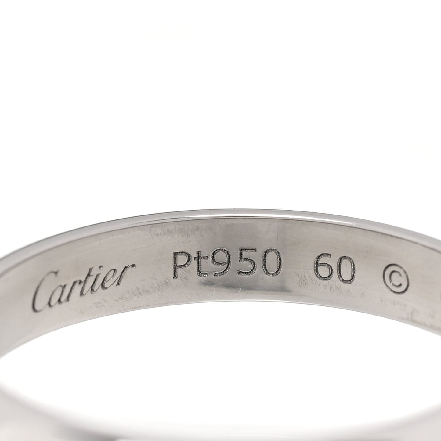 Platinum 3.5mm 1895 Wedding Band Ring 60 9