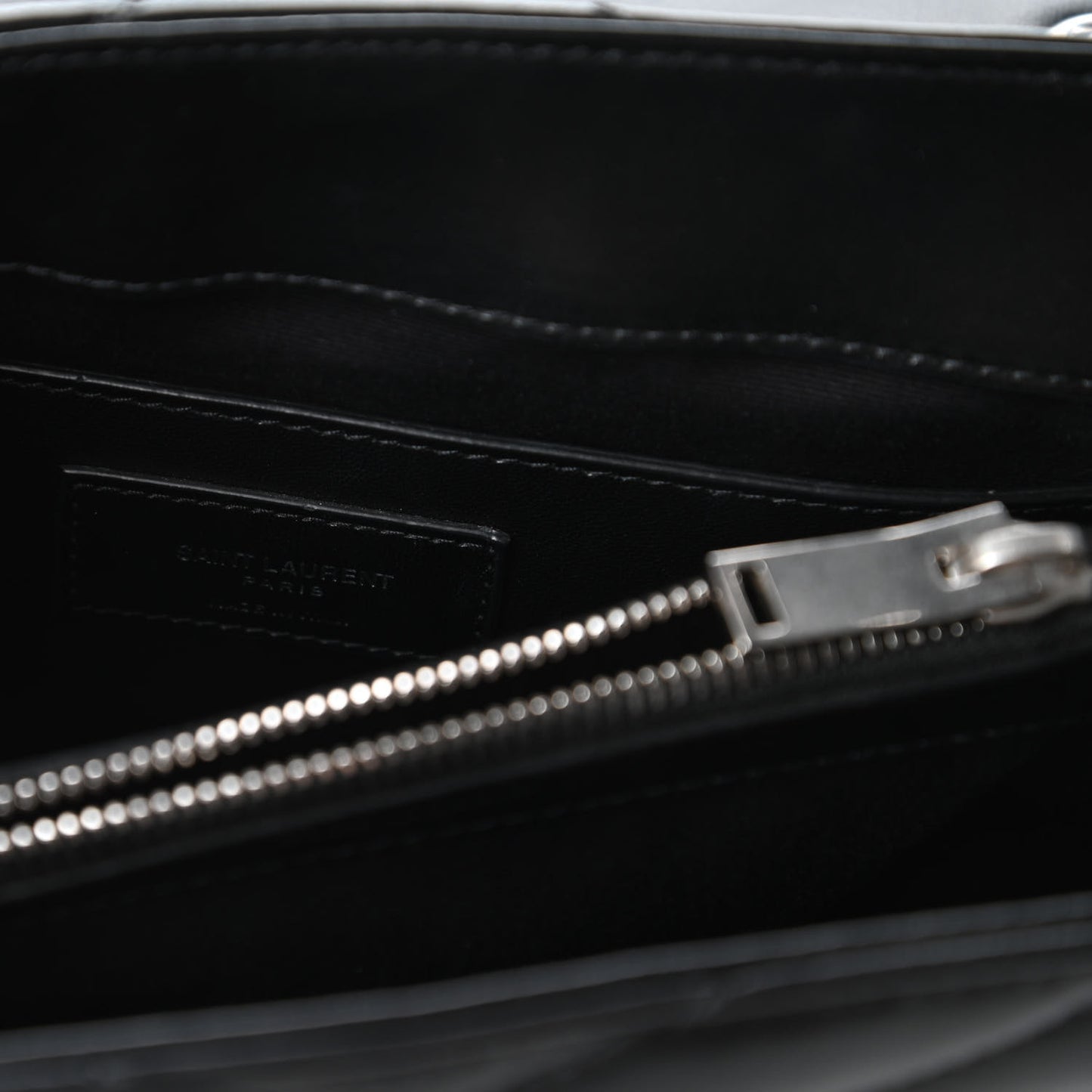 Calfskin Y Quilted Monogram Small Loulou Chain Satchel Black
